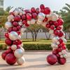 Red White Balloon Garland Dark Red Double Stuffed Balloons Arch Kit Set For Birthday Mothers Day Valentine Engagement Anniversary Bridal Shower Party