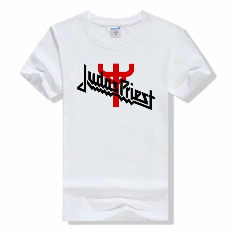 Judas Priest Bedrucktes T-Shirt Musikband Streetwear Baumwoll-T-Shirt Heavy Metal T-Shirt Sportoberteile Kurzarm-T-Shirt