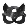 Zinc Zinc Alloy Halloween Mask Solid Color Half Face Mask Cool PU Leather Mask  Women