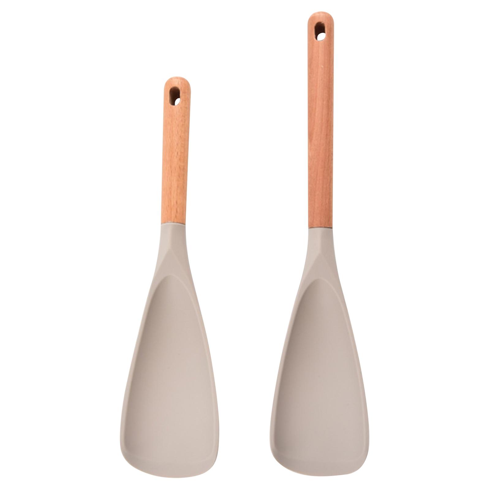 

Multifunctional Silicone Kitchen Utensil, 2-in-1 Multifunctional Spatula, Can Be Used For Cooking And Serving Food (small + Large Size). One Size