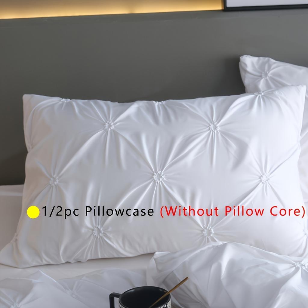 2/3 Pieces of Fashionable, Simple and Versatile Solid Color Jacquard Patterned Quilt Cover Three-piece Set, Suitable for Bedroom