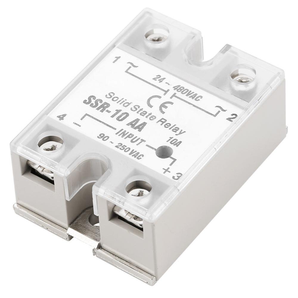 SSR-10 AA Solid State Relay Input 90-250V AC Output 24-480V AC Solid State Relay AC-AC AC-AC Relay Electrical Systems