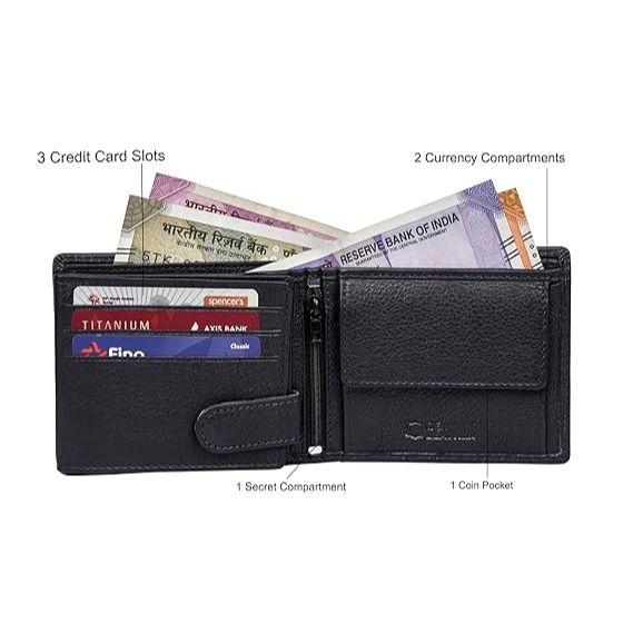 Мужской кошелек из кожи Майка черного/красного дерева — фото 4