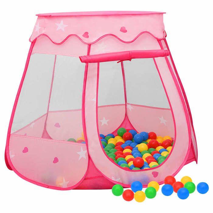93673 vidaXL Children's Play Tent Pink 102x102x82 Cm