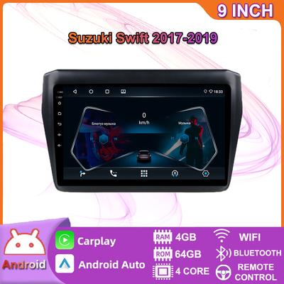 Ασύρματο ραδιόφωνο αυτοκινήτου Android Carplay για Suzuki Swift 2017-2019 Αναπαραγωγή βίντεο πολυμέσων αυτοκινήτου Πλοήγηση GPS WIFI 4+64 GB