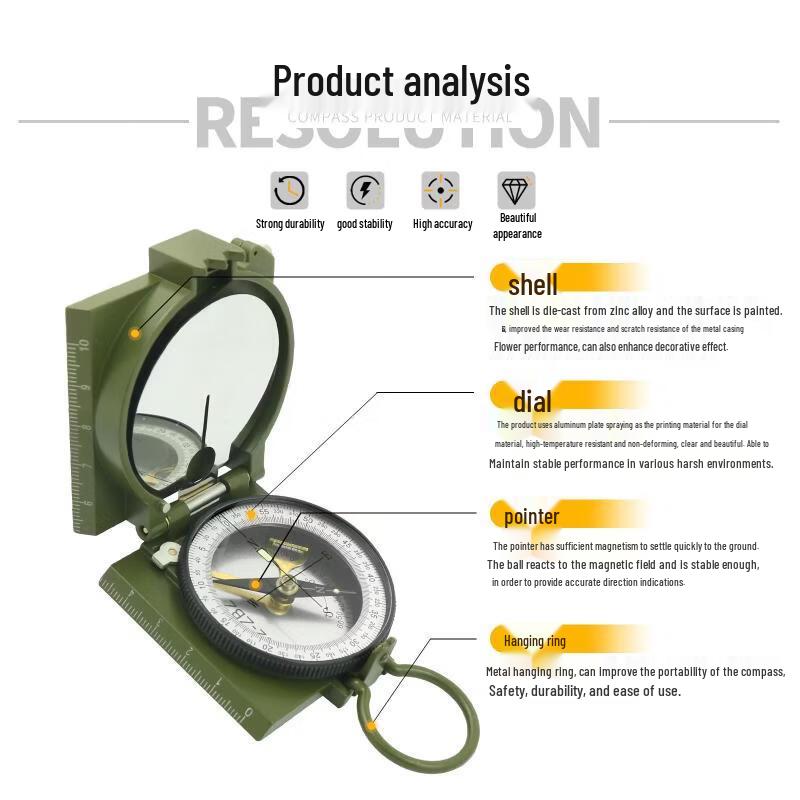 OIMG Outdoor Metal Ranging Compass