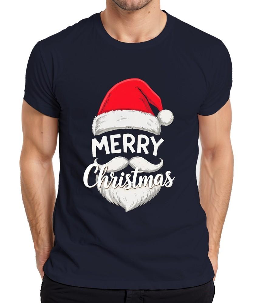 Merry Christmas Santa Claus Santa Hat Beard Funny Retro Unisexs Tshirt S