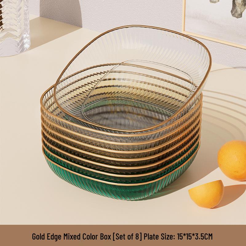 Elegant Transparent Vinegar and Snack Dish - Food Grade Plastic Plate for Dipping Sauces