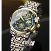 BINBOND Luxury Man Watch Waterproof Luminous Chronograph Date Men Watch Stainless Steel Quartz Men's Watches