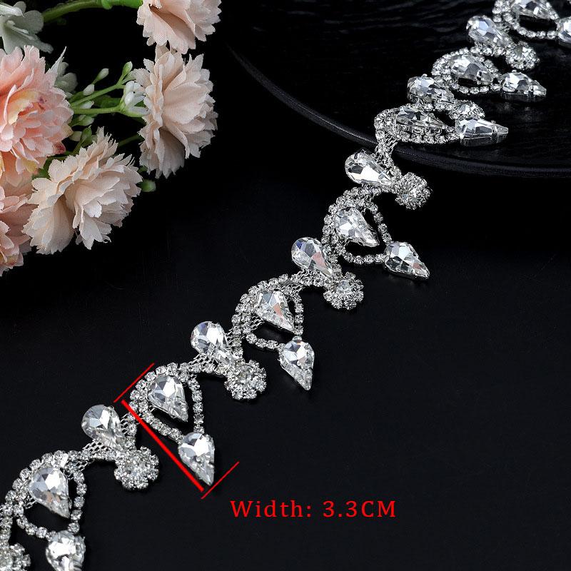 10Yards Rhinestone Chain Trim Fringe Crystal Diamond Accessories DIY Crafts Wedding Decoration Gift Irregular Rhinestone Ribbon