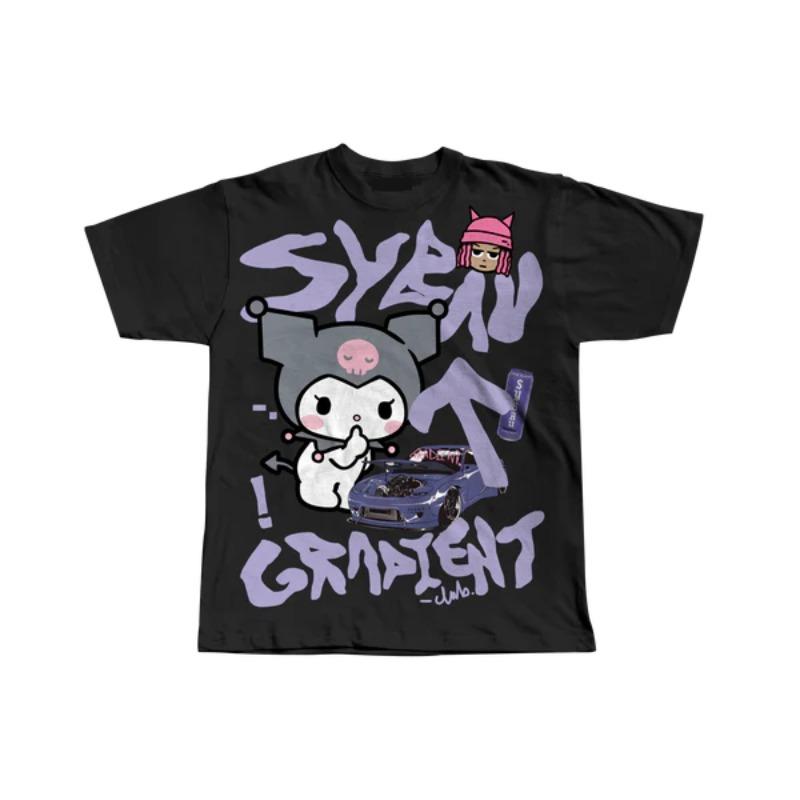 

Sanrio 2026 Summer Comic Form Kuromi Image 100 Cotton Printed Casual Tshirt Adult Children Parentchild Top Homewear Y2k S