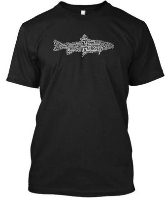 Flüsse von Michigan Fisch Staatliche Stolz Angeln Forelle Cooles T-Shirt Hergestellt in den USA S-5XL