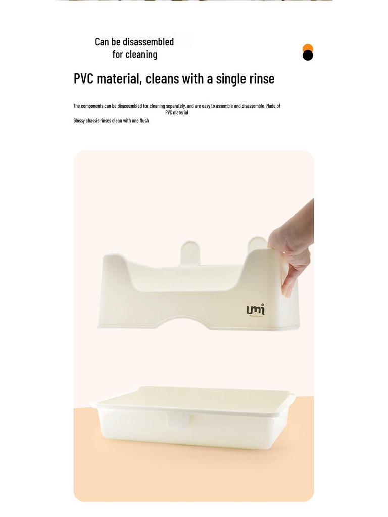 Umi kattedo: Stor/Middels, Tre-Regn Design, Ekstra Stor, Tippsikker, Urinkontroll Kanintoalett med Sprutbeskyttelse.