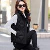 Autumn and winter new vest women's loose stand-up collar thickened down cotton jacket vest cotton vest outer wear