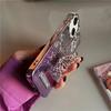 For iPhone 13 / 14 Case Electroplating TPU Phone Cover with Butterfly Shaped Kickstand Gradient Color - Purple
