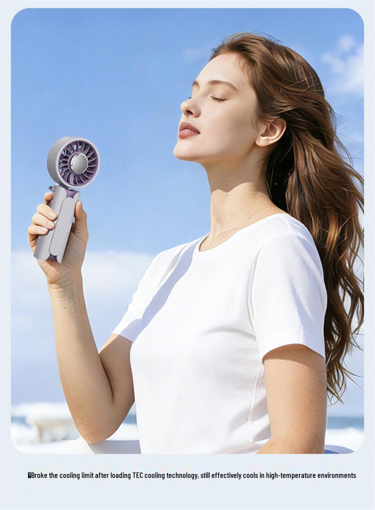 Rechargeable Portable Mini Folding Fan with Ice Pack, Umbrella Clip & Handheld Design - Ideal for Student Cooling