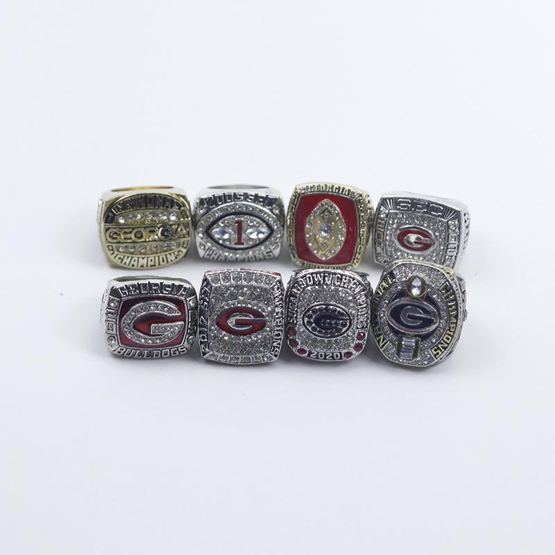University of Georgia Bulldogs 8-Piece NCAA Championship Ring Set Size 11