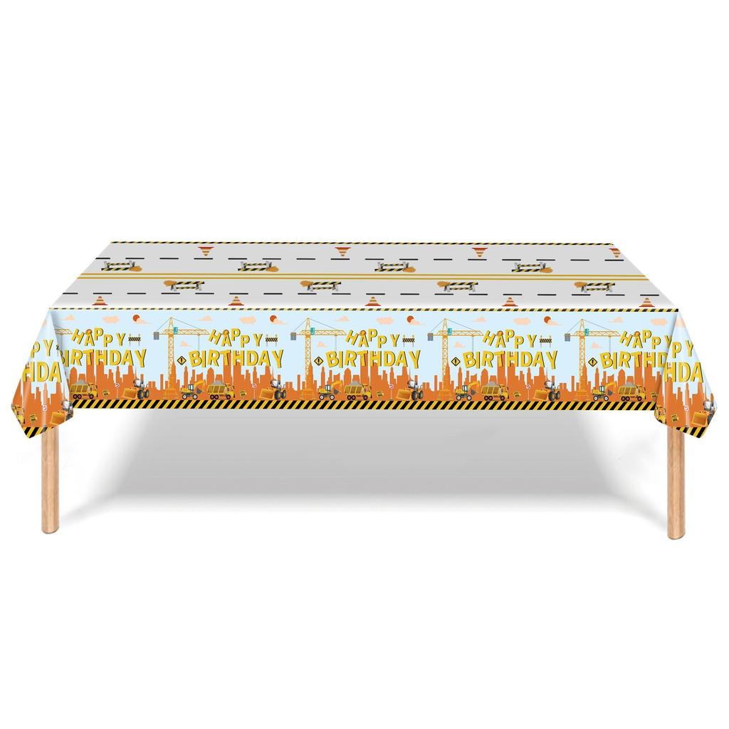 Engineering Vehicle Excavator Theme Boy Party, Disposable Paper Cups, Paper Plates, Tablecloths, Banners, Birthday Decorations