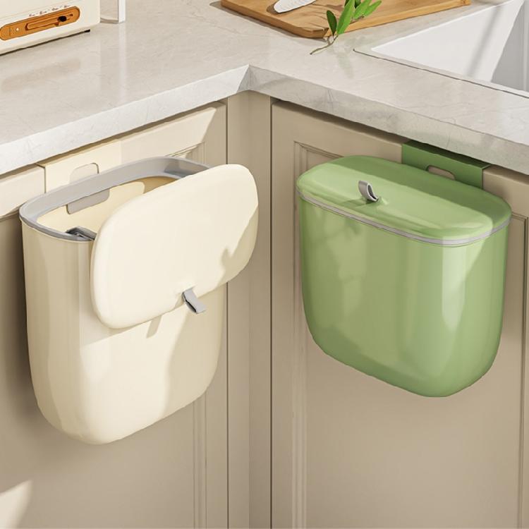 Household Waste Container Diaper Hangings Trash Bin with Lid Small Garbage Can