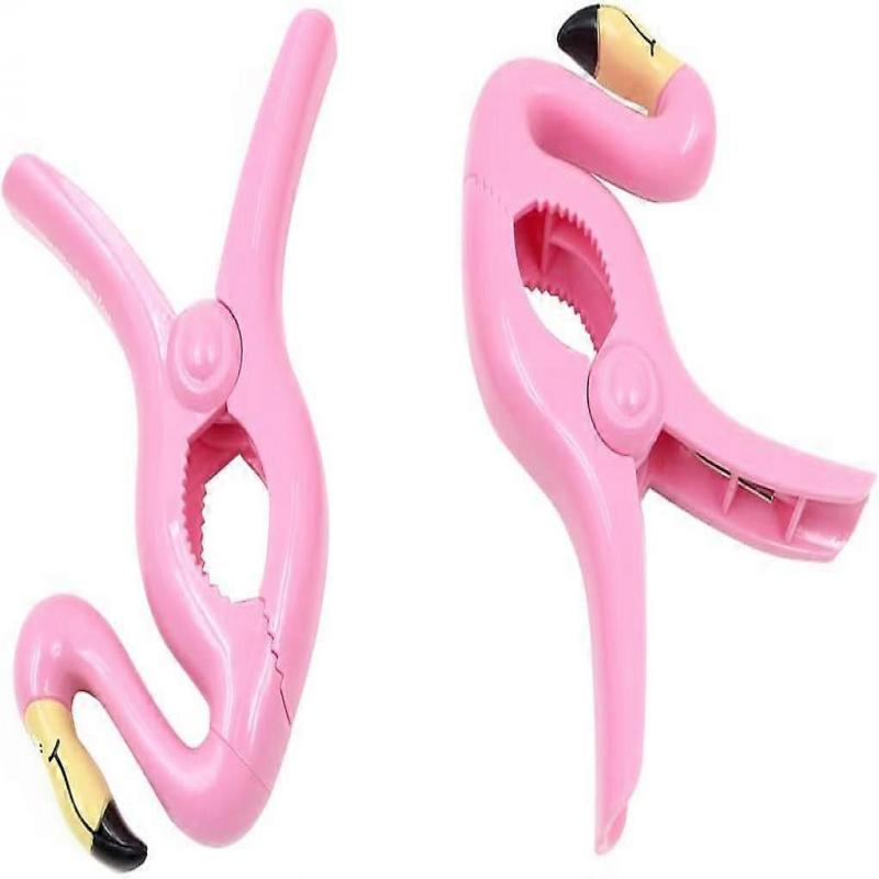 4PCS Beach Towel Clips For Sun Loungers Novelty Towel Pegs For Holiday Chair Pool Beach-Flamingo Style