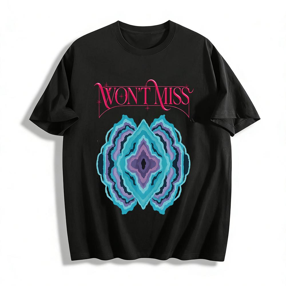 

Won t Miss Retro Geode Print T-Shirt Unisex Casual Loose Fit Crewneck Tee Trendy Summer Top Pure cotton T-shirt XXS