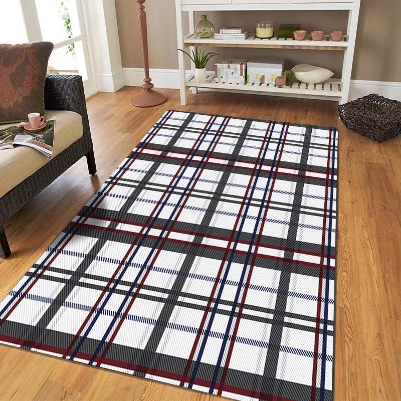 Classical Plaid Floor Mats Door Decoration Home Living Room Floor Mats