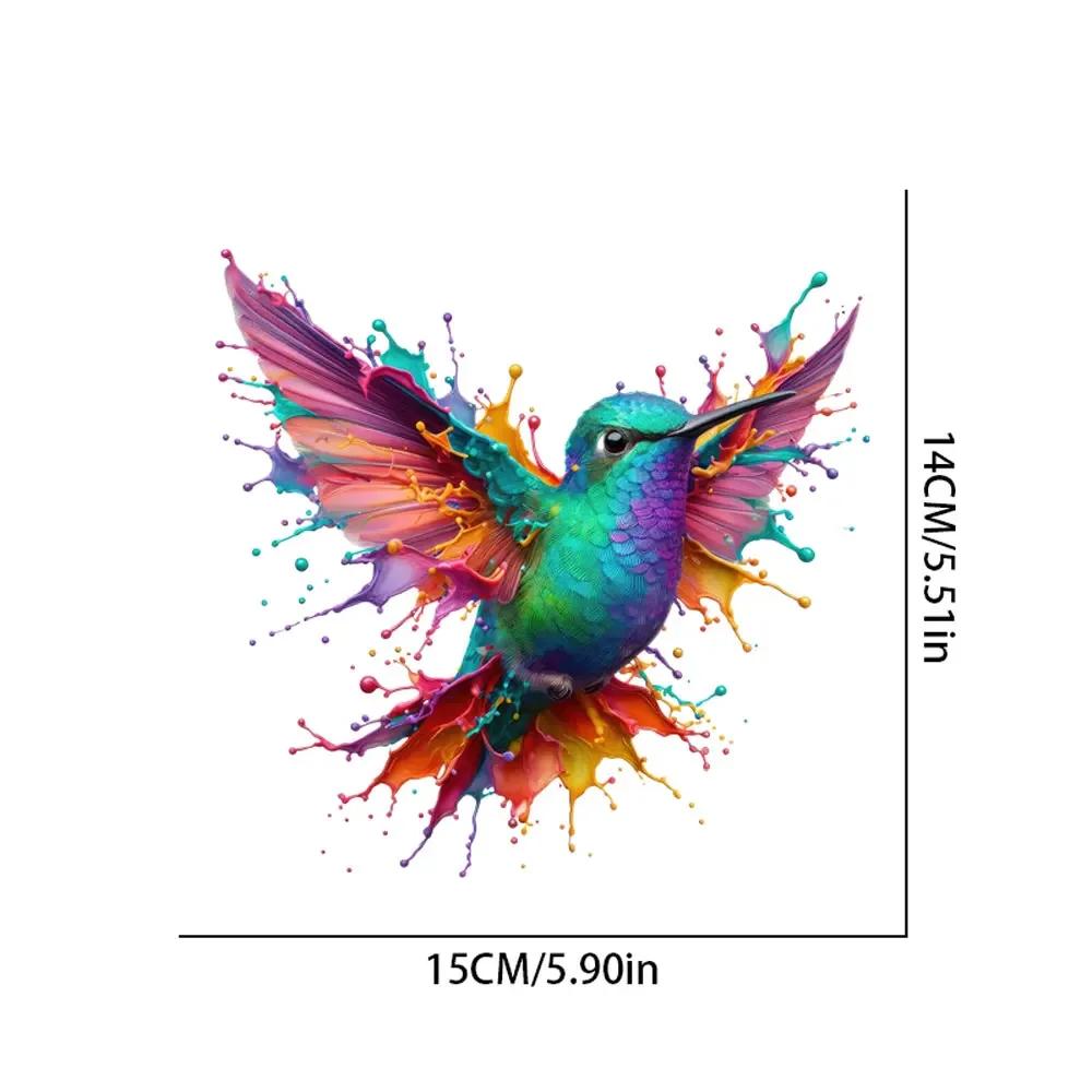 Dopamine Colorful Hummingbird Car Decals Body Auto Rear Triangle Window Trunk Bumper  Decals Creative Ornament