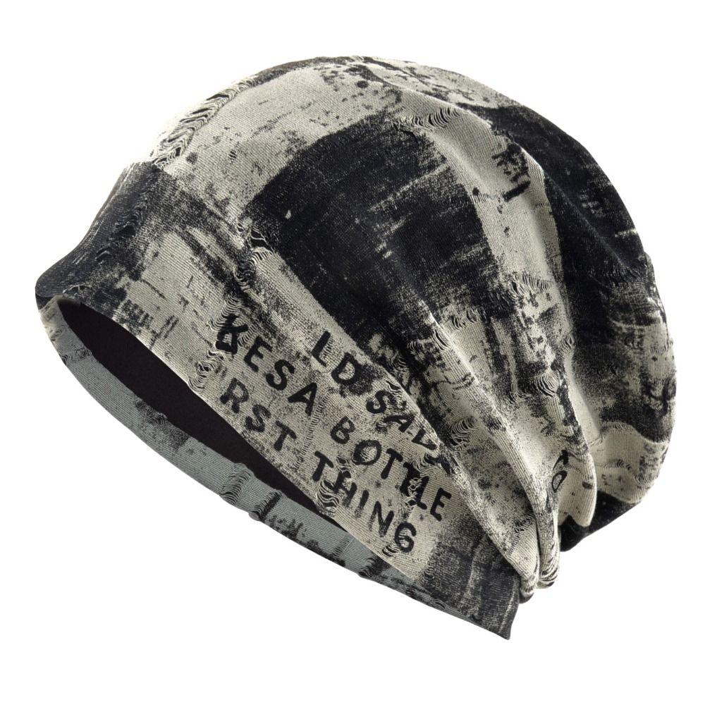 Tie-dye Slouchy Beanie Hat Stretchy Streetwear Beanie Retro Skull Cap Beanie  For Men Women