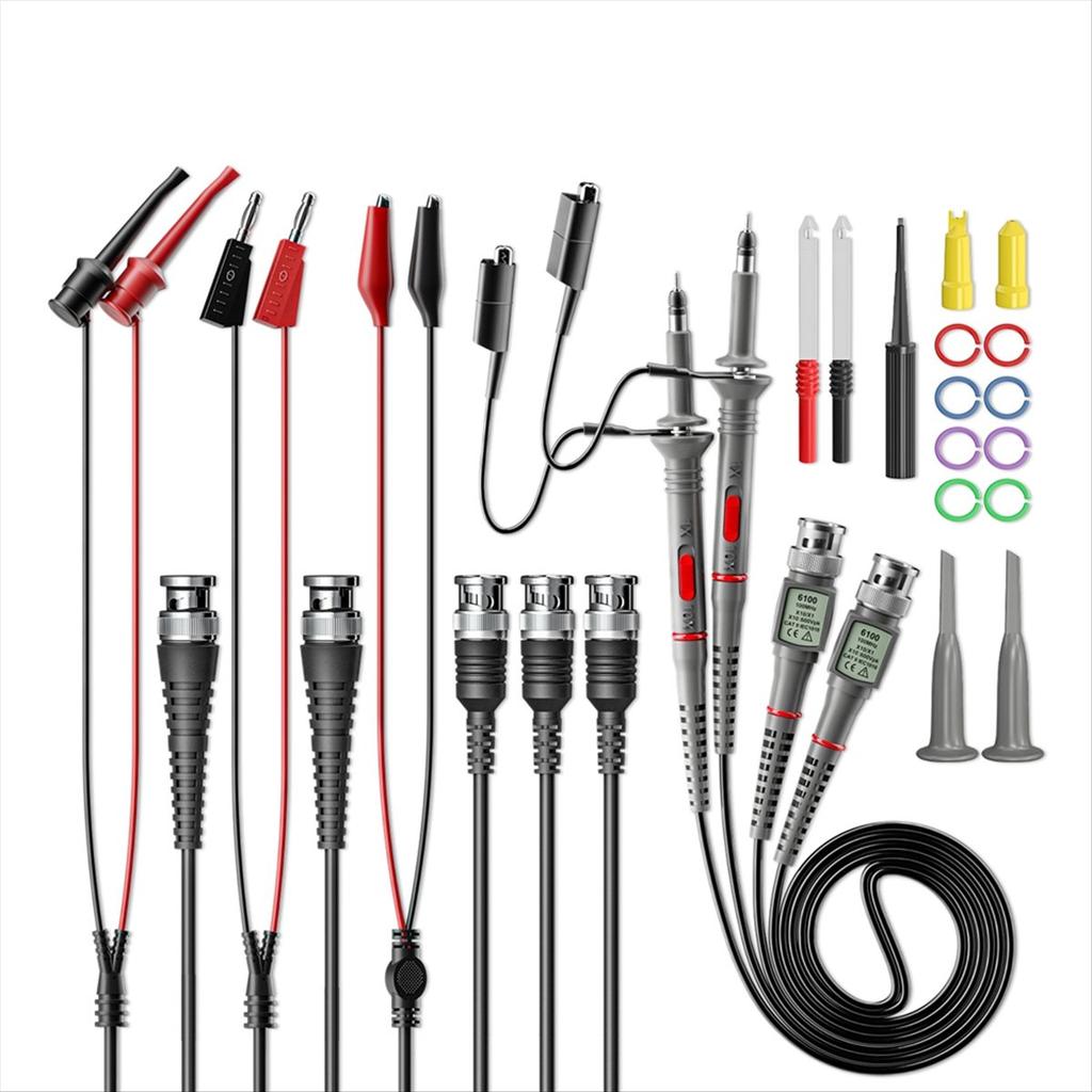 BHBL CKT014 Universal Oscilloscope Probes with Accessories Kit 100MHz 1X 10X with BNC Test Leads with Wire Piercing Probe