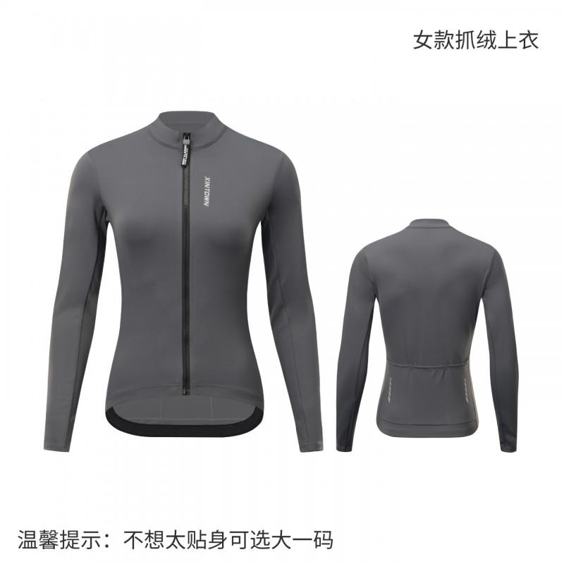 Lightweight Fleece Cycling Long Sleeve Jersey Women Men Riding Apparel Breathable Quick-Dry