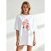 Oversized T-Shirt Black Rose Floral Print Casual Wear