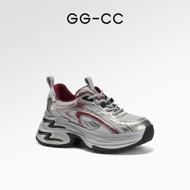 Spring and Autumn Fashion Silver Thick-soled Heightening Daddy Shoes Women's Sneakers