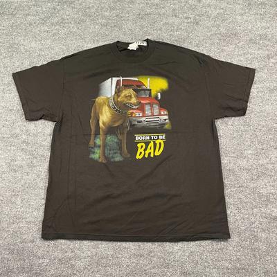 NWOT Vintage Y2K Born-To-Be-Bad Pitt-Bull Bully Truck Shirt XL 23x29 Black