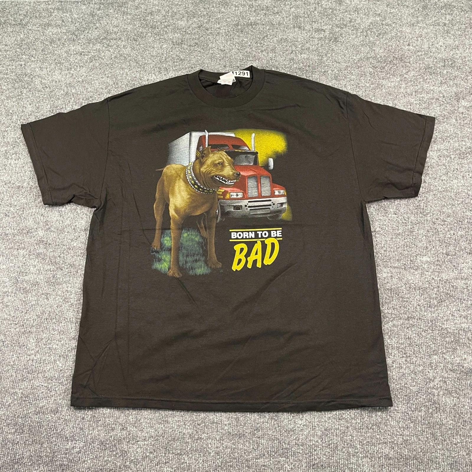 NWOT Vintage Y2K Born-To-Be-Bad Pitt-Bull Bully Truck Shirt XL 23x29 Black M