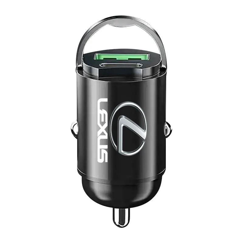 

200W Mini Dual Ports USB Car Charger Lighter Fast Charging For Lexus CT200H ES350 GX460 470 IS250 LS460 NX300 RX300 350 450H чорний