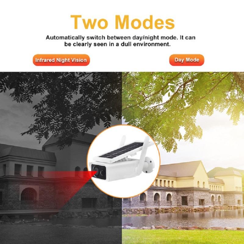 3MP Solar WIFI Camera Wireless CCTV Security Surveillance Camera Low Power IP66 Waterproof IP Camera with NightVision PIR Detect