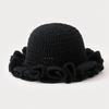 Handmade crochet ruffled wave hat for men and women, solid color knitted hat,breathable and comfortable,suitable for all seasons