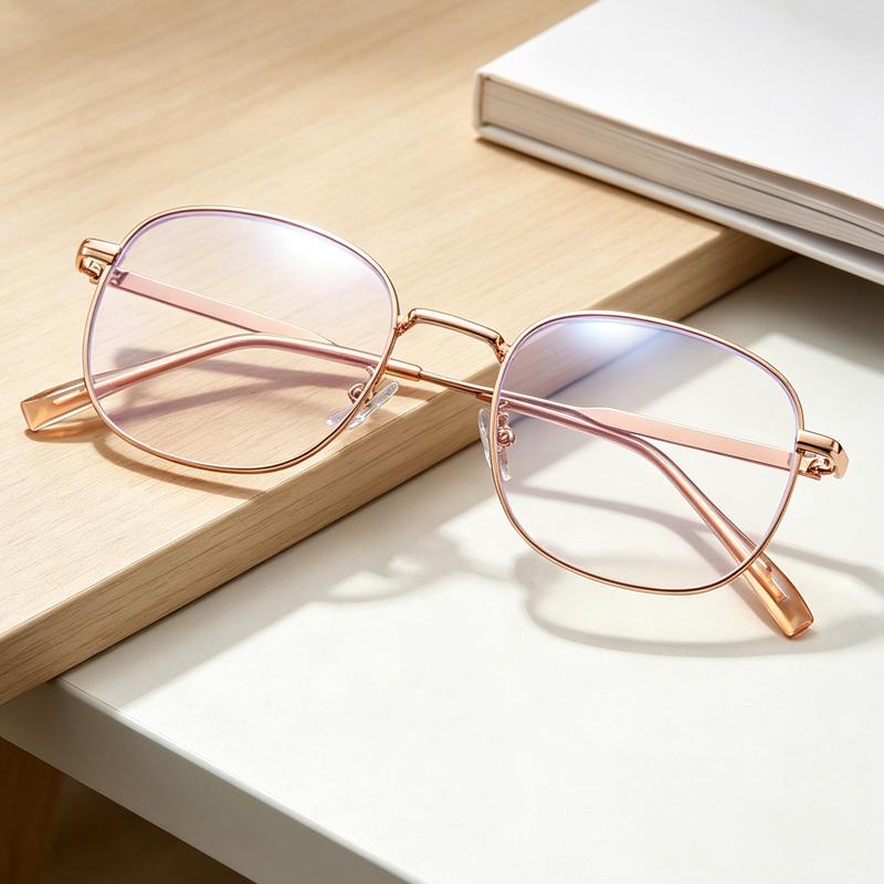 2Pcs New Fashion Vintage Polygon Metal Frame HD Myopia Glasses Men Women Daily Office Simple Style Ultralight Near Sight Eyeglasses