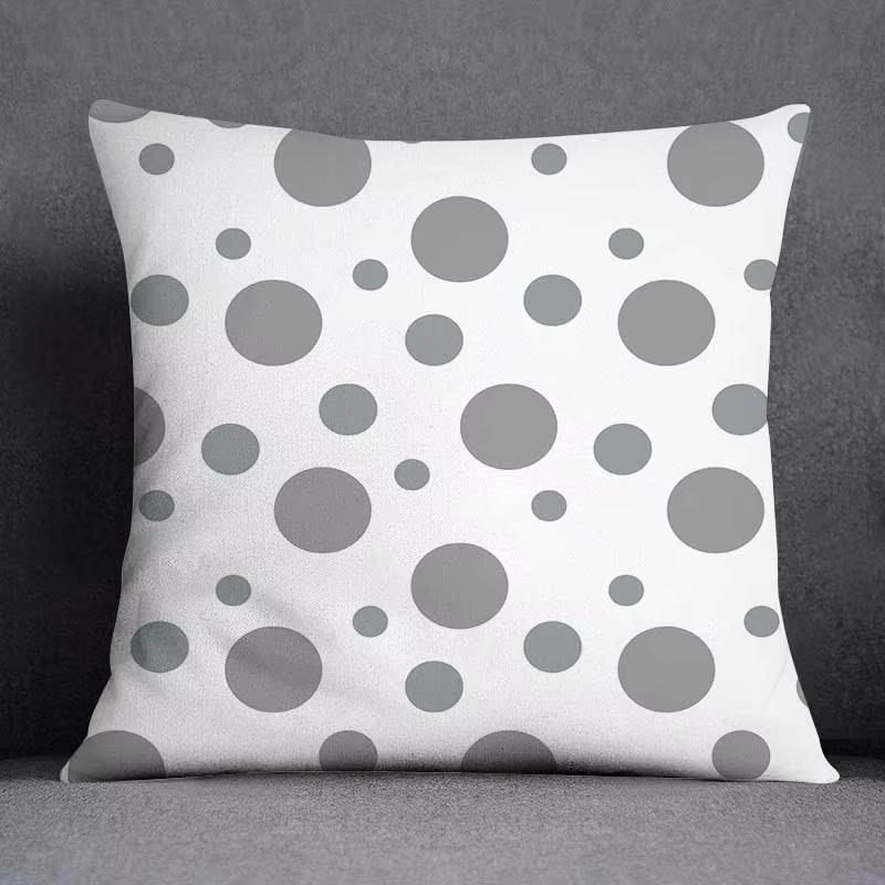 Double Sided Geometric Pillow Cover Minimalist Theme Party Decoration with Gray White Design for Modern Events