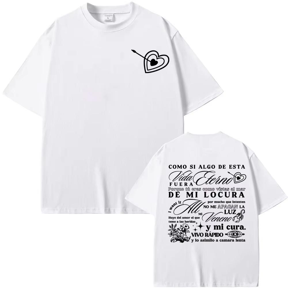 Rapper Delaossa Album Letters Print Tshirts Men Women Casual Pop music T Shirt Hot Sale Hip Hop High Quality Tshirt Streetwear