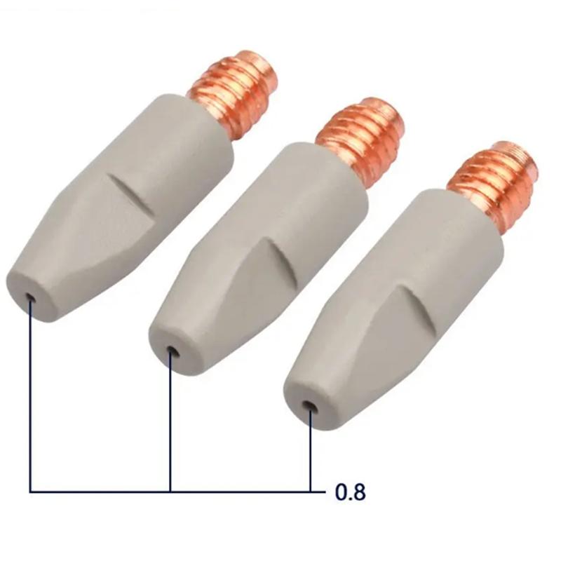 AD23-10PCS 24KD Welding Contact Tips Coating Protect M6 Gas Nozzle Tip 0.8Mm MIG Welding Torche Welding