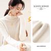 TUHUANG Women's Metallic Thread Wool Semi-High Collar Sweater