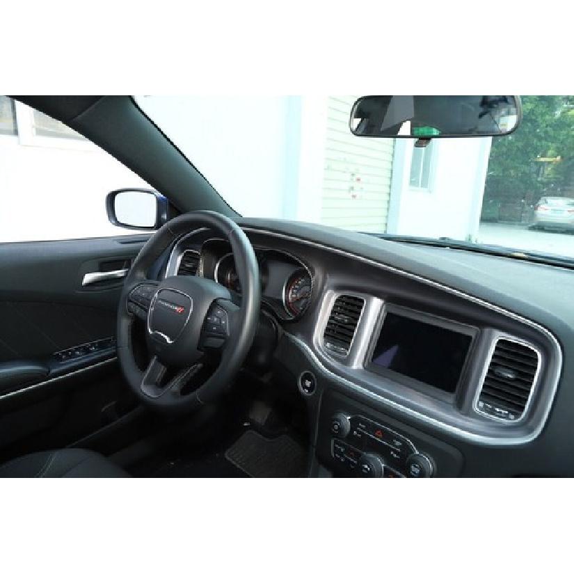 Innere Armaturenbrett Instrumentenrahmen Zierleiste Abdeckung für Dodge Charger 2015+ Kohlefaser