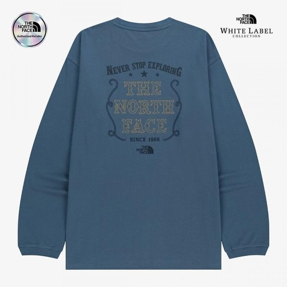 The NorTh Face VinTage Long Sleeve Round T shirT whiTe Dub