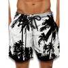 Sommer Kokospalmenmuster Badehose Für Männer Mode Strandurlaub 3D Gedruckte Hawaiianische Kurze Hose Lockere Atmungsaktive Shorts