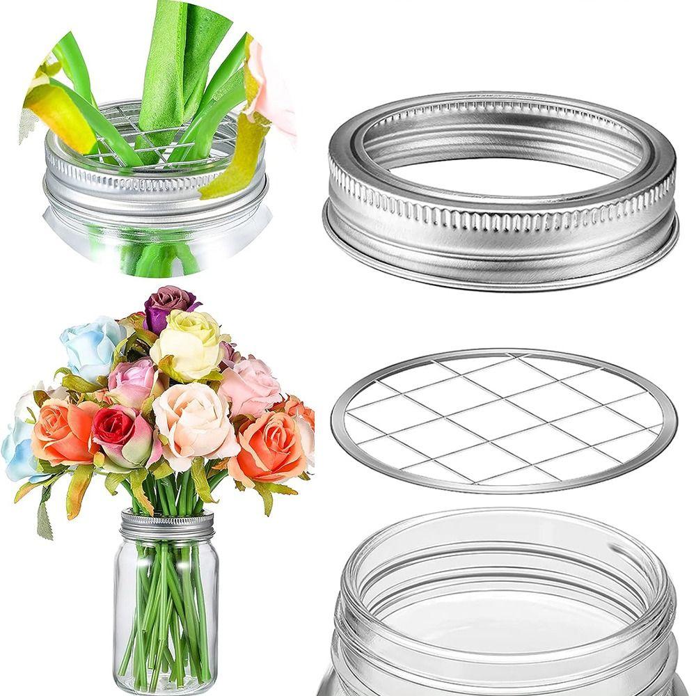 

1pc Space Saving Mason Flower Jar Lid Insert Mason Grid Mason Jar Lids Mason Jars for Wide Mouth
