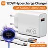 Оригінальний зарядний пристрій Xiaomi 120W 100W Швидка зарядка Зарядний пристрій для телефону USB C Кабель Xiaomi 17 Pro Max 17 15 14 13 Ultra Poco X8 Pro Redmi 17 4