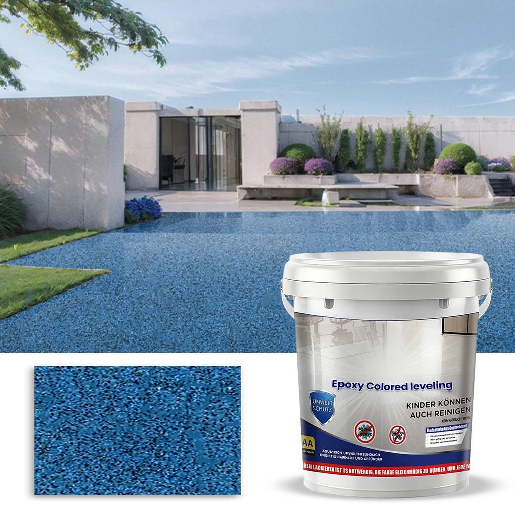 Epoxy Colored Sand Self Leveling Floor Paint Quick Drying High-Gloss Self-Leveling Coating for House Home Dorm Apartment