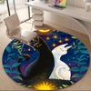 1pc Night Cats Office Round Area Rug, Mat Suitable ForOffice, Under Office Chairs Bedroom Living Room Home Decor, Room Deco