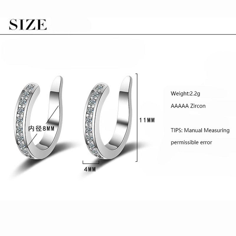 ANENJERY Geschmackvolle Micro Pave Zirkon Clip auf Ohrring Mode Ohr Manschette Schmuck Für Frauen Mädchen PartyWholesale